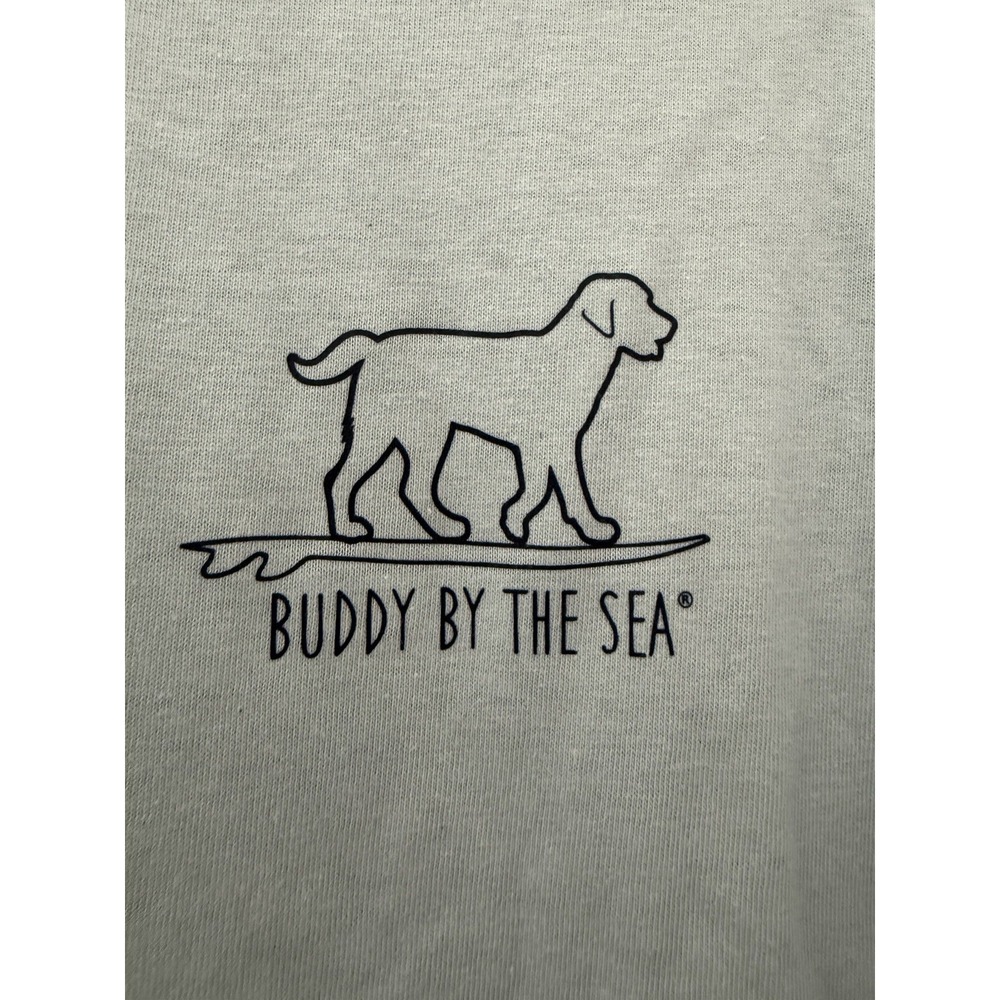 Buddy By The See Light Blue Long Sleeve T Shirt Tee Shirt Adult Medium